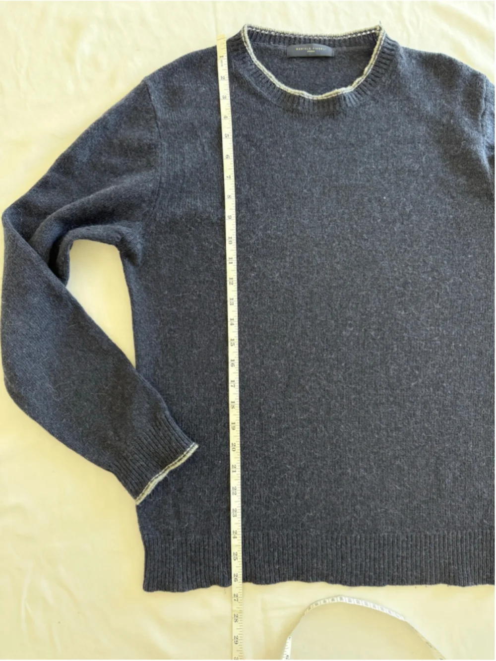 Men's Daniele Fiesoli Crewneck Sweater Navy Grey Size M